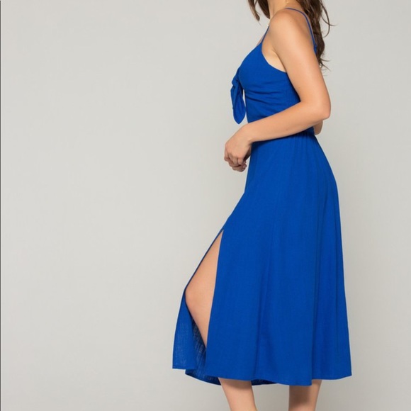 Band of gypsies tie front midi dress - Picture 2 of 3